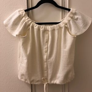 Madewell Texture & Thread Off Shoulder Crop Top